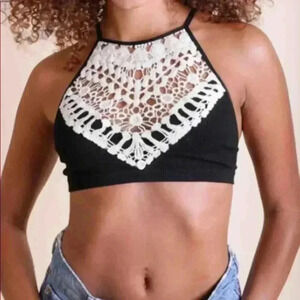 🆕Black Crochet High Neck Bralette🆕